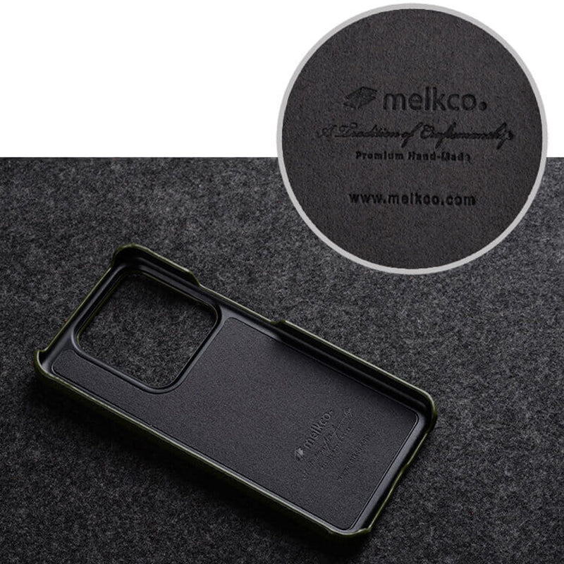 MELKCO For Xiaomi 14 Phone Case Incomplete Edge Genuine Cow Leather Coated PC Cover MELKCO For Xiaomi 14 Phone Case Incomplete Edge Genuine Cow Leather Coated PC Cover